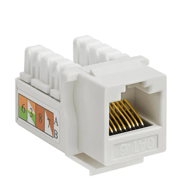 RJ-45 Cat-6 IO Keystone Jack | High-Speed Ethernet Network Connector