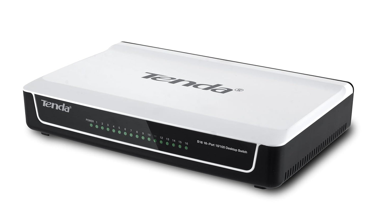 Tenda S16-16-port Fast Ethernet Switch (Desktop) (White)