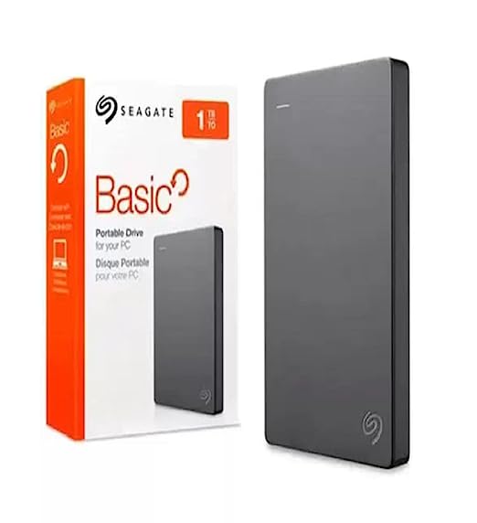 Seagate Basic Portable 1TB External Hard Drive HDD, USB 3.0, for PC Laptop