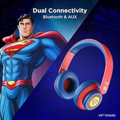 boAt Rockerz 450 Superman Edition Bluetooth On Ear Headphones with Mic, Upto 15 Hours Playback, 40mm Drivers (Krypton Blue)