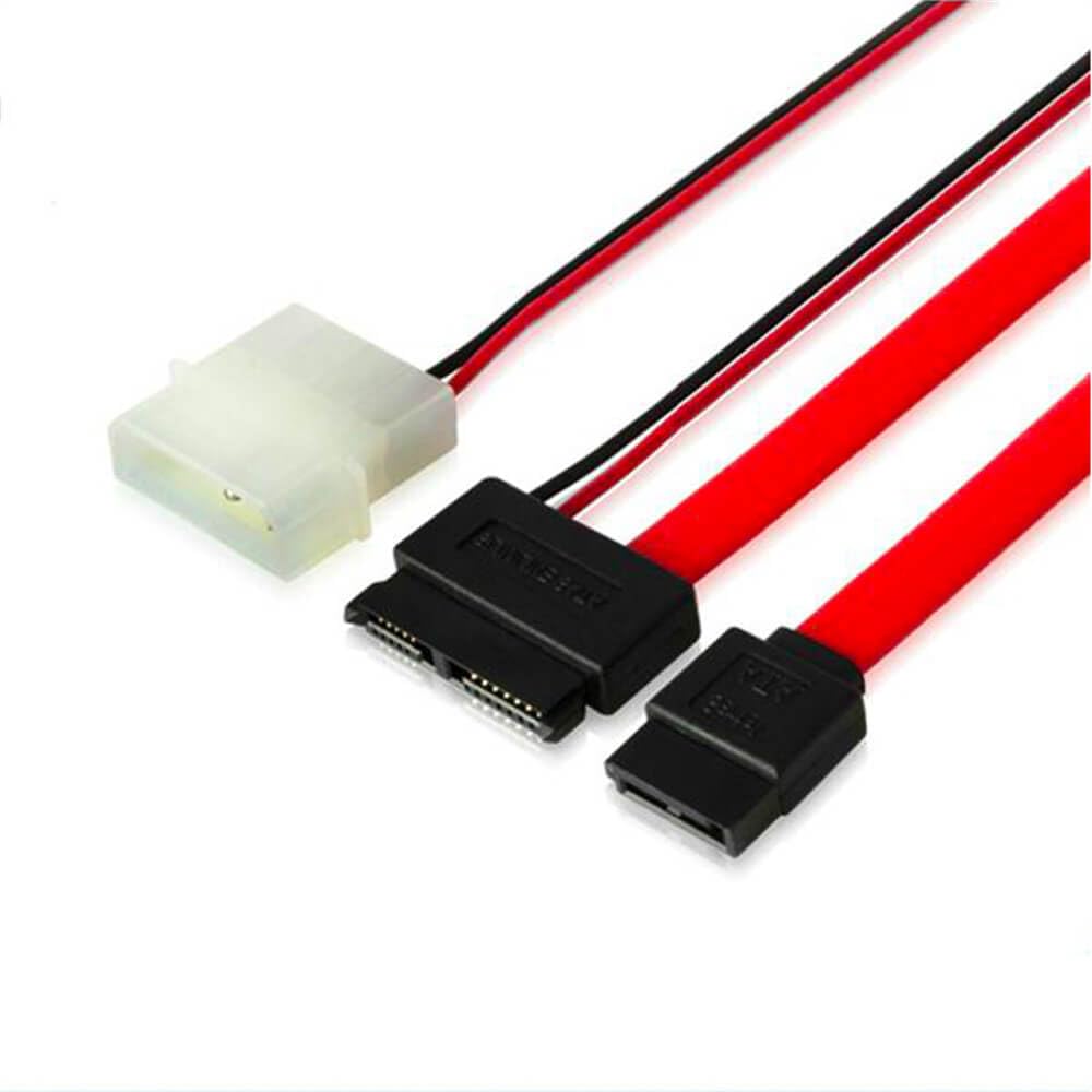 SATA 13pin Male to Slimline SATA 13pin 7+6 Female Extension Cable for SATA Slim DVD+/-RW Drive (30cm)