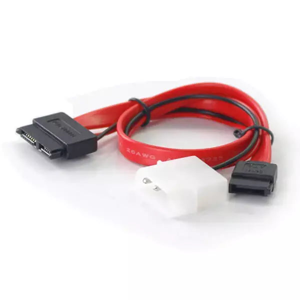 SATA 13pin Male to Slimline SATA 13pin 7+6 Female Extension Cable for SATA Slim DVD+/-RW Drive (30cm)