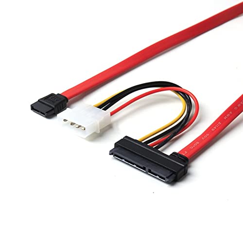 SATA 22pin 7+15pin Female to SATA Female Cable with Molex IDE 4Pin Power Cable (30cm)