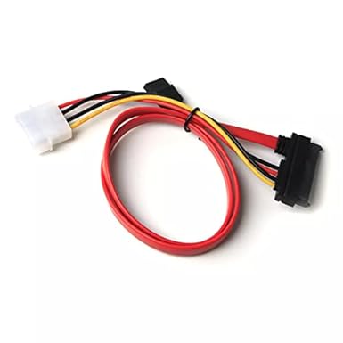 SATA 22pin 7+15pin Female to SATA Female Cable with Molex IDE 4Pin Power Cable (30cm)