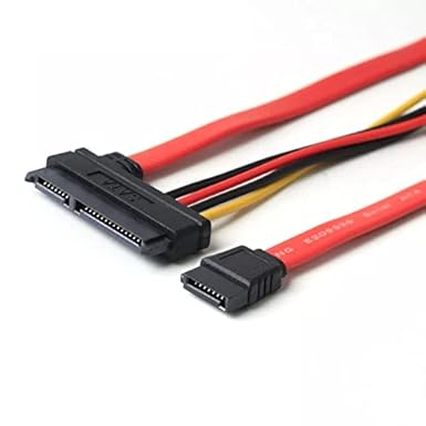 SATA 22pin 7+15pin Female to SATA Female Cable with Molex IDE 4Pin Power Cable (30cm)