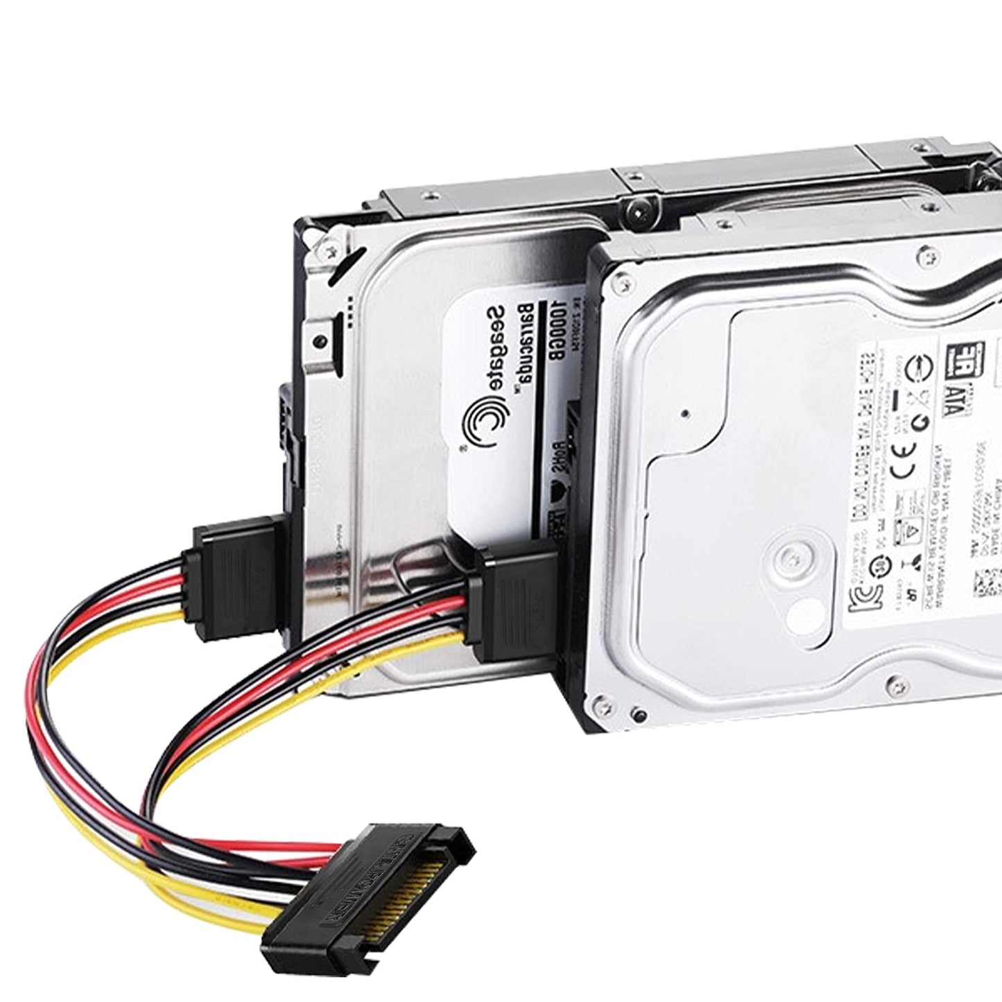 SATA Power Cable,15-pin Y-Splitter, Male to Dual Female,Compatible with Computer, DVR, HDD, External case, Desktop PC