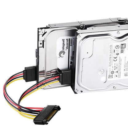 SATA Power Cable,15-pin Y-Splitter, Male to Dual Female,Compatible with Computer, DVR, HDD, External case, Desktop PC