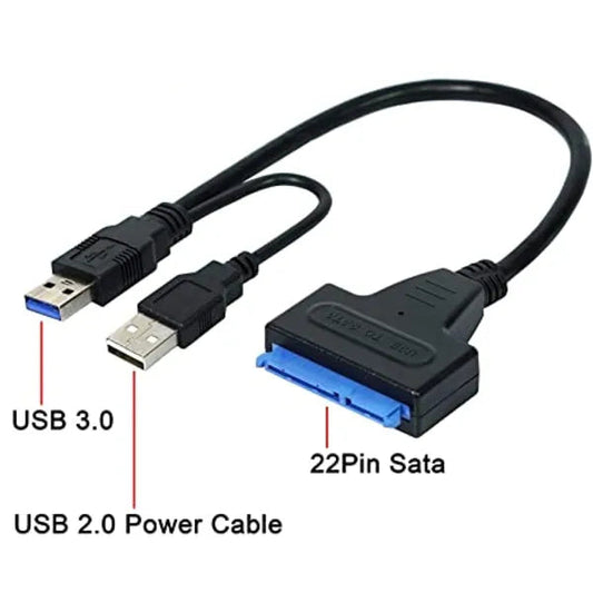 USB 3.0 to SATA III Adapter Cable with UASP | SATA to USB Converter for 3.5 Inch (8.89cm) HDD/SSD