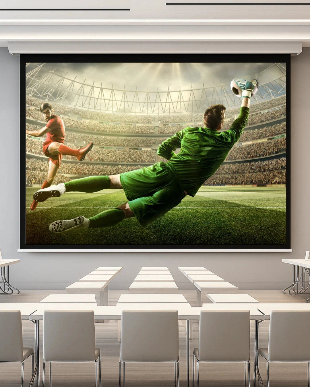 Projector Screen with Manual Wall SRS Autolock Pull-Down 4:3 Ratio, Slow Retractable, Elite Ultra HD 4K Matte White