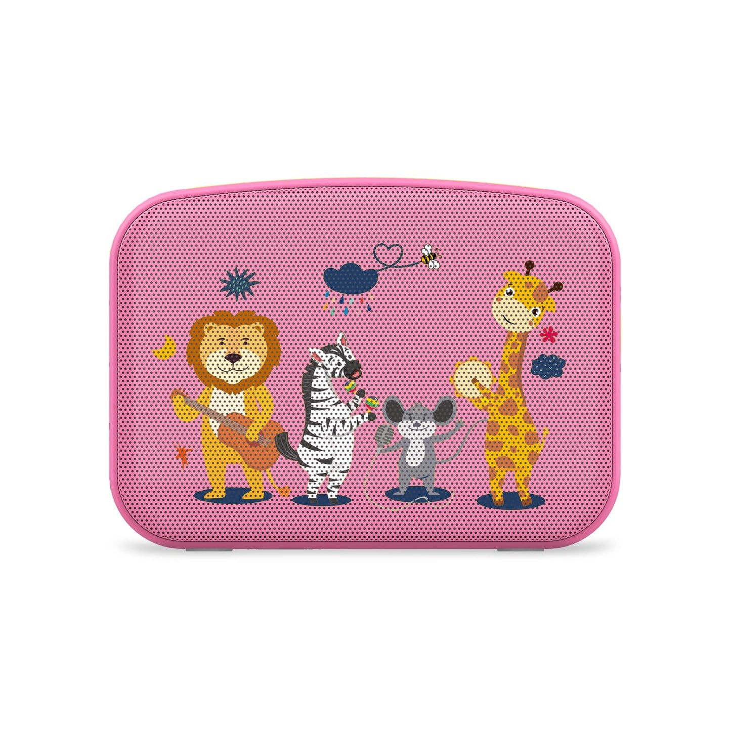 Saregama Carvaan Mini Kids with Wireless Mic - 300+ Pre-Loaded Stories, Rhymes, Learnings and Mantras with Rechargeable Battery/Bluetooth/USB/Aux in-Out/Play in Loop - Baby Pink