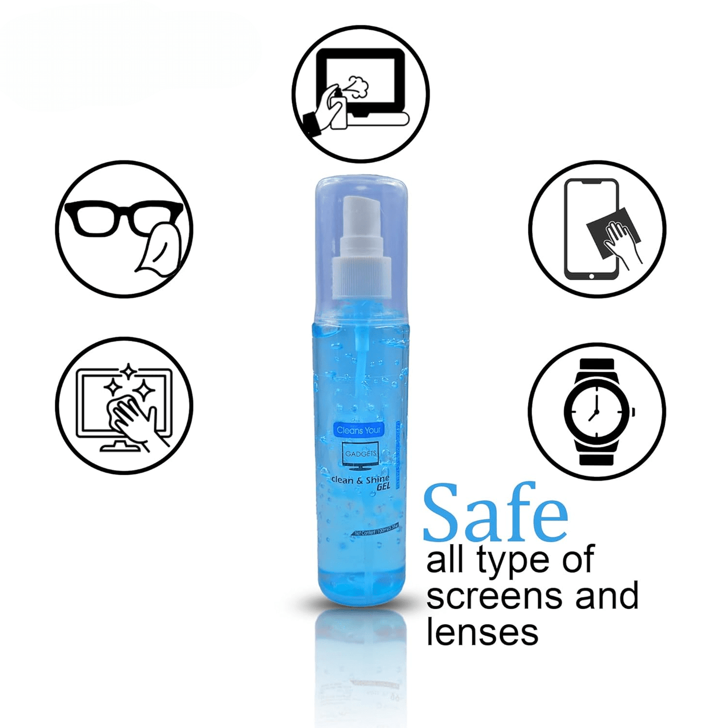 Screen Cleaner Fluid Gel (100ml) -for LCD & LED TV, Monitor, Mobile, Laptop, Tab, MacBook, Camera Lenses, Mica Sheets, Car Windows with Fiber Cloth