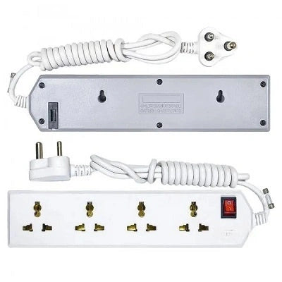 Spike 4+1 Way | International Socket with Single Switch | 4 Way Extension Board with Extension Cord