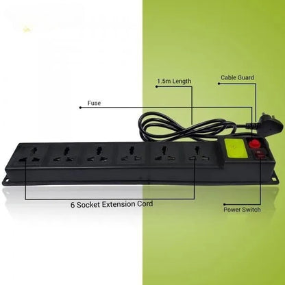 Spike 6+1 Way | Extension Board/Cord, Multi Socket Spike Guard