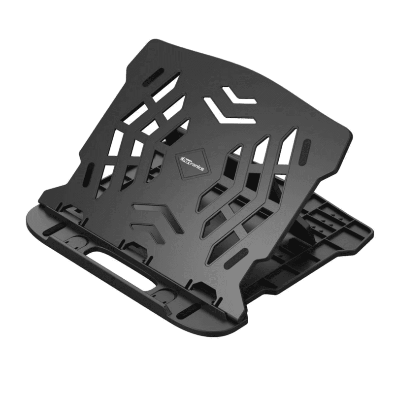 Portronics My Buddy Hexa 22 Adjustable Laptop Stand with Mobile Holder Ventilated Portable Foldable Compatible for 39.62cm (15.6 inch) Laptops (Black)