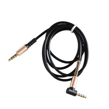 Stereo AUX Cable 90° Right Angle | 24K Gold Plated 3.5mm Male to Male | Hi-Fi Audio | 1.5m