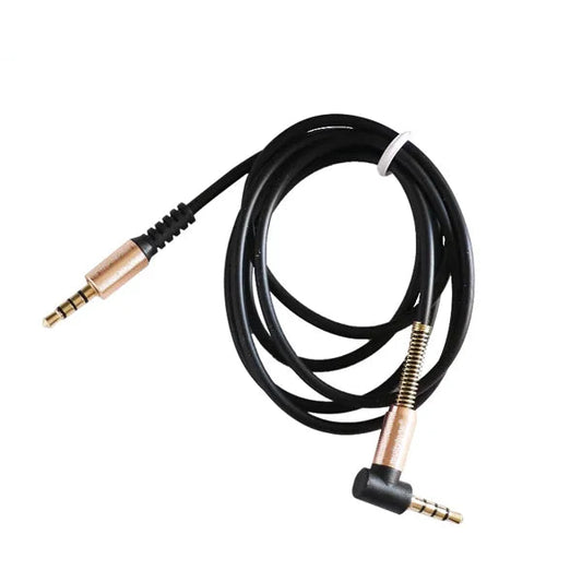 Stereo AUX Cable 90° Right Angle | 24K Gold Plated 3.5mm Male to Male | Hi-Fi Audio | 1.5m
