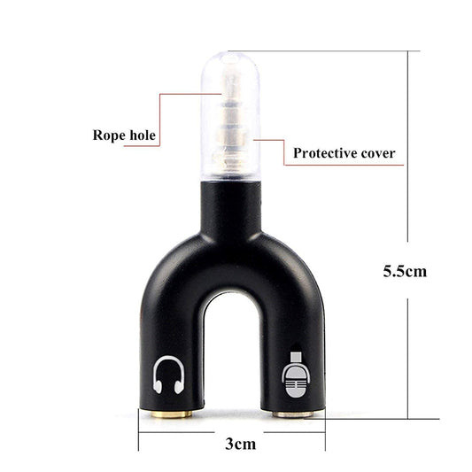 Sterio (Male) To 2 Female Aux (Cable) Convertor Extender Jointer for Amplifiers, Subwoofers, Speaker Cables, AV receivers, CD players (U-Shape)