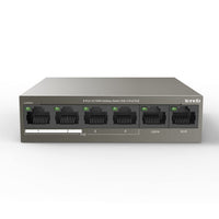 Tenda TEF1106P -63W ,6 Port Fast Ethernet Switch| Dual Uplink | Lightning Protection (Grey)