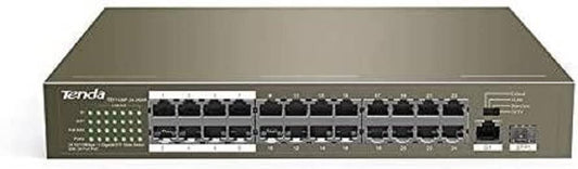 Tenda TEF1126P-24-250W 24-Port Gigabit/SFP Slots Switch with 24-Port PoE (Gray)