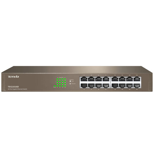 Tenda TEG1016D 16-Port Gigabit Unmanaged 16-Port Ethernet Switch (Grey)