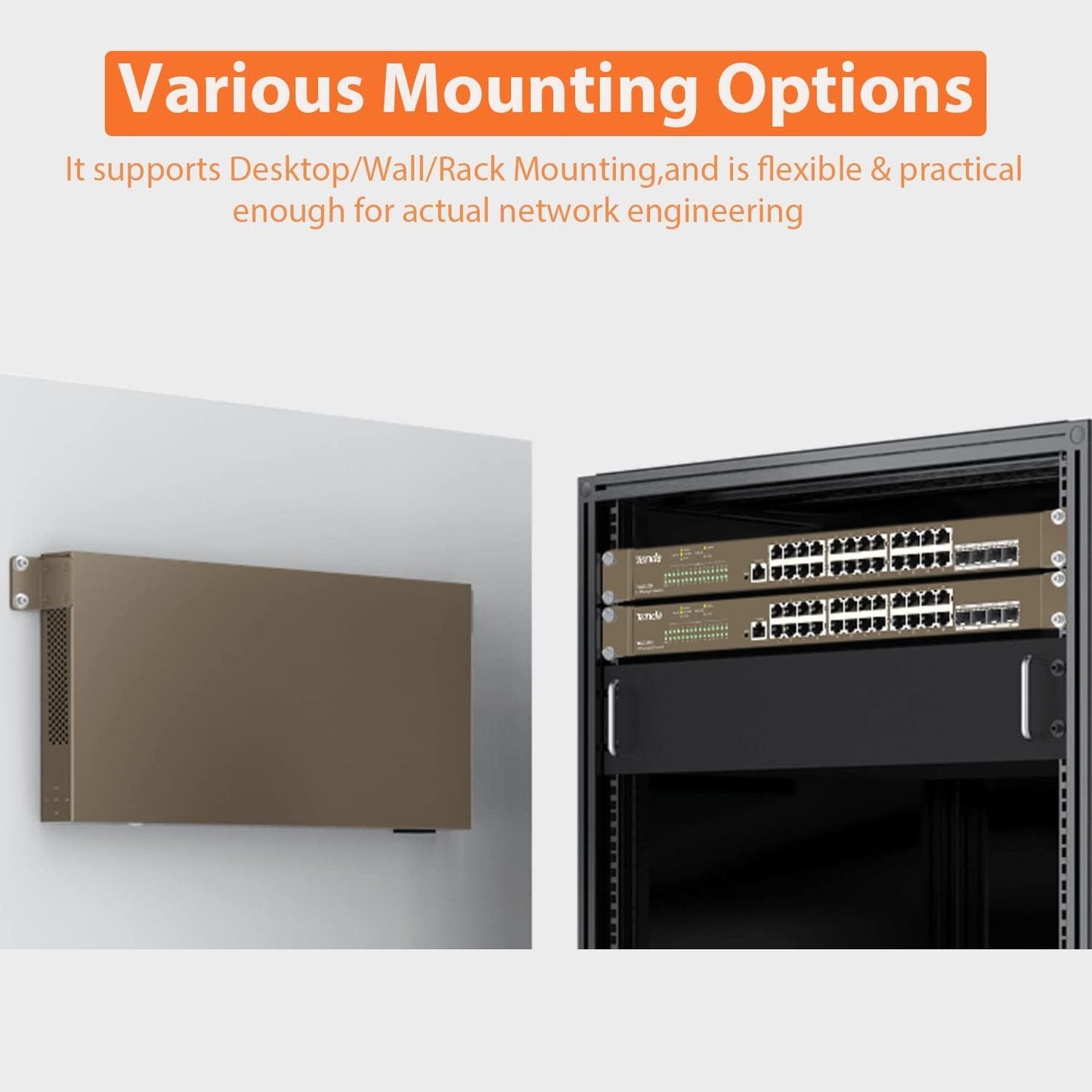 Tenda (TEG3328F) 28-Port L2+ Gigabit Smart Managed Switch, 24 GE Ports, 4 SFP, QoS, VLAN, Static Routing