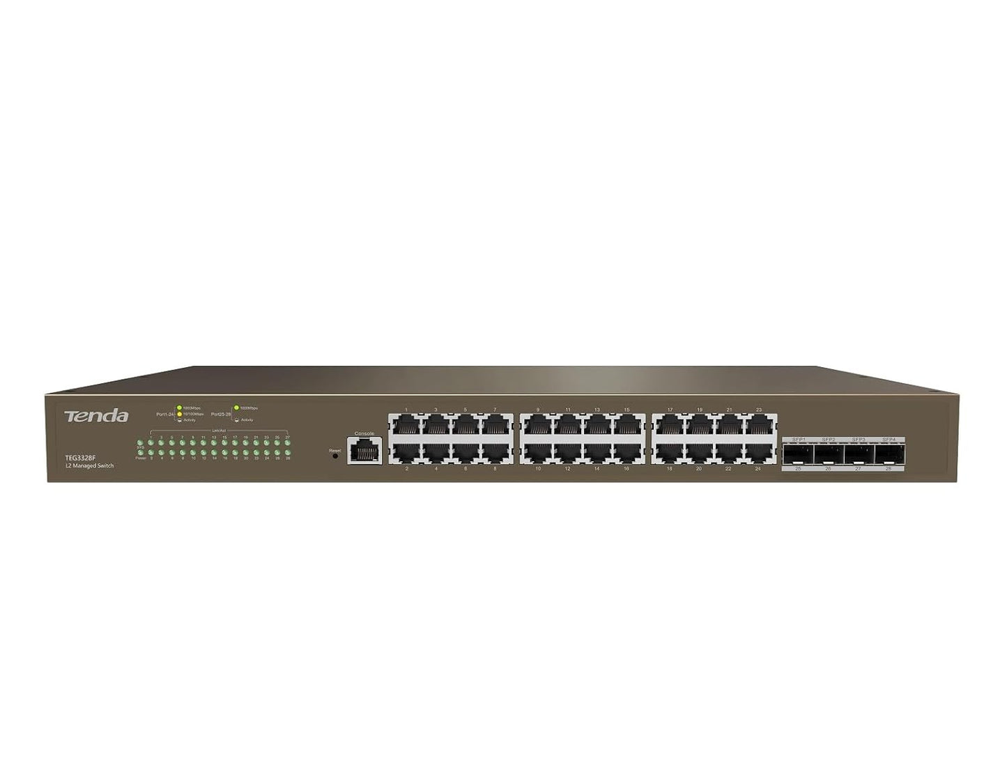 Tenda (TEG3328F) 28-Port L2+ Gigabit Smart Managed Switch, 24 GE Ports, 4 SFP, QoS, VLAN, Static Routing