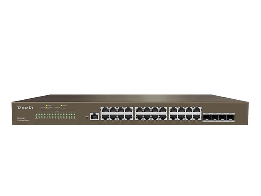 Tenda (TEG3328F) 28-Port L2+ Gigabit Smart Managed Switch, 24 GE Ports, 4 SFP, QoS, VLAN, Static Routing