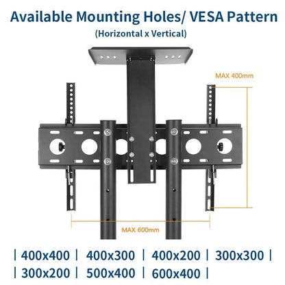 TV Cart Stand 32-70 Inch (81.28-177.8)cm with Shelf Holds ,Adjustable Trolley with Wheels