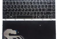 Laptop Keyboard for HP EliteBook 840 G5, 846 G5, 840 G6, Black Silver Frame with Backlit & Without Mouse