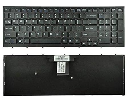 Laptop Keyboard for Sony Vaio VPC-EB, VPC-EB100C, VPC-EB12EG/BI, VPC-EB15FA/W, VPC-EB19 Series with Frame Black