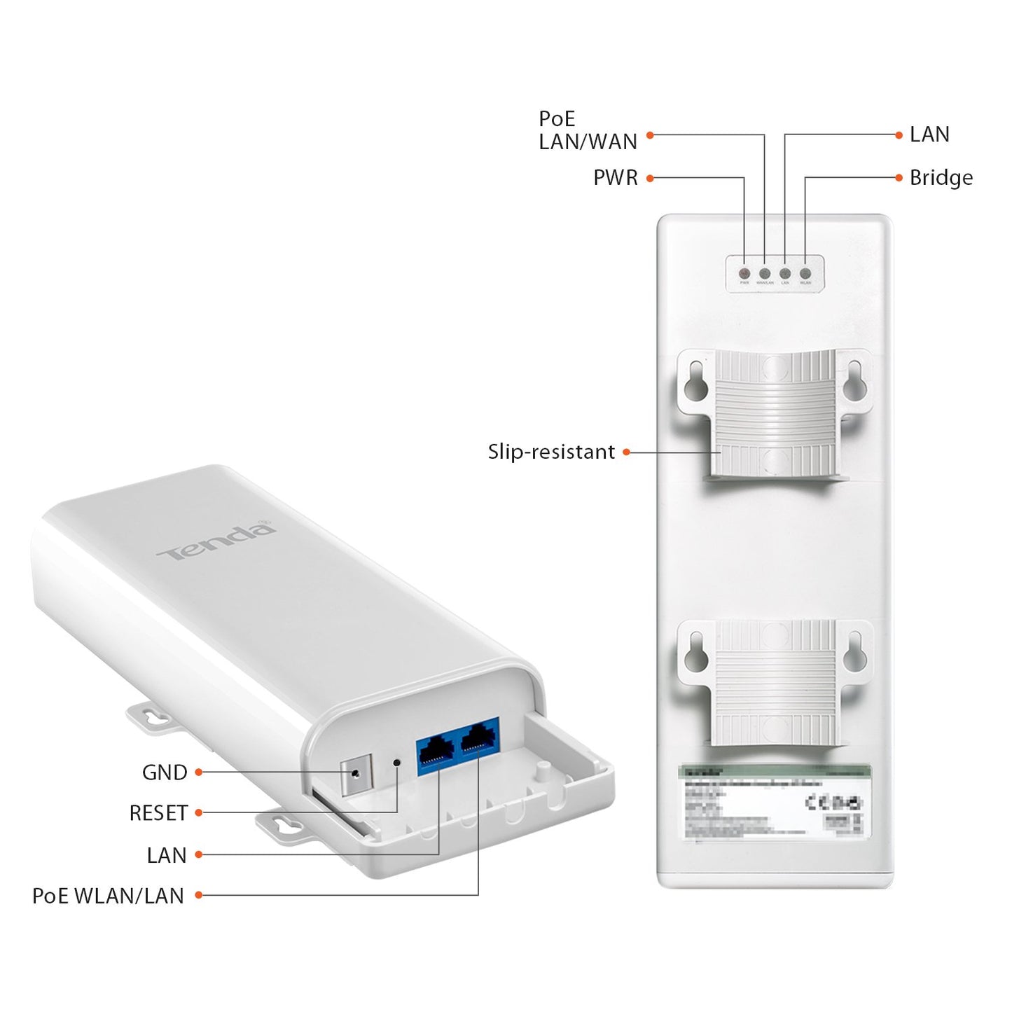 Tenda O3 2.4GHz N150 Long Range Outdoor CPE | 5km+ Wireless Bridge | 12dBi Antenna | PoE, AP/Station/Repeater/Router | 6KV Lightning Protection