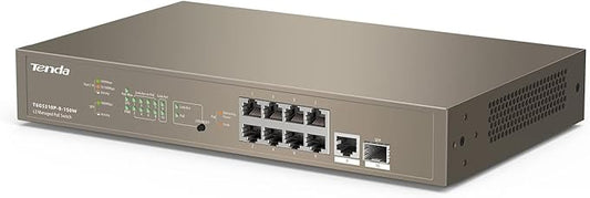 Tenda TEG1109P-8-102W 9-Port Gigabit PoE Switch with 8 PoE Ports, 102W, Plug & Play, Lightning Protection, Metal Housing