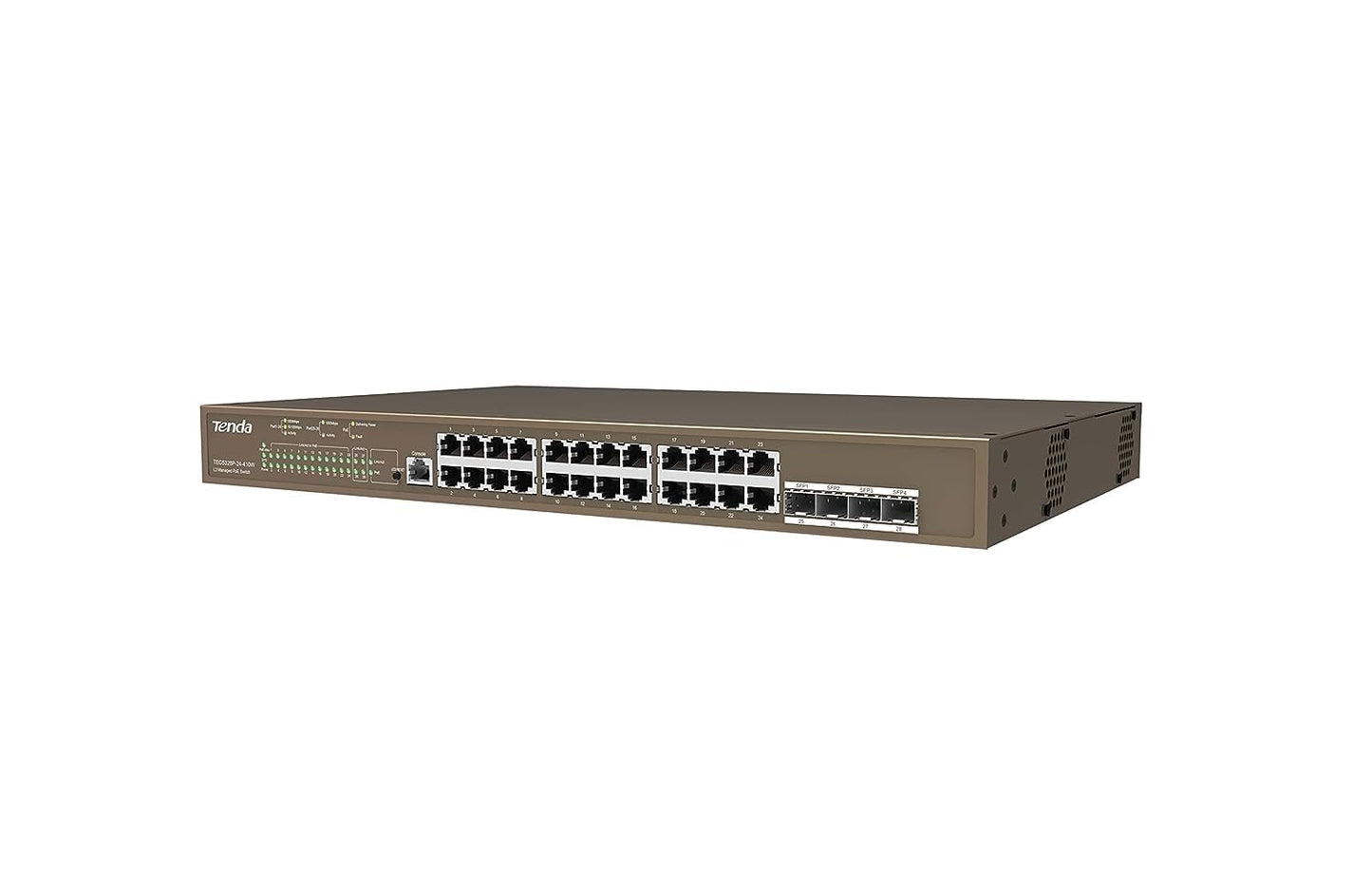 Tenda TEG5328P-24-410W 28-Port L3 Managed PoE Switch, 24 x 10/100/1000Mbps Ports, 1000Mbps Network, 410W Power