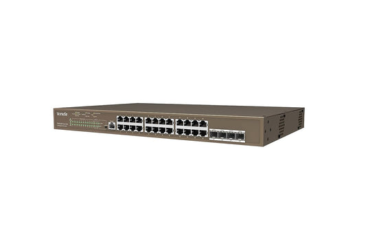 Tenda TEG5328P-24-410W 28-Port L3 Managed PoE Switch, 24 x 10/100/1000Mbps Ports, 1000Mbps Network, 410W Power