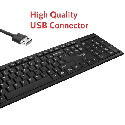 Quantum QHM-7406 Full-Sized Wired USB Keyboard with (Ã¢â€šÂ¹) Rupee Symbol, Hotkeys and 3-pieces LED function for Desktop/Laptop/SmartTV (Black)