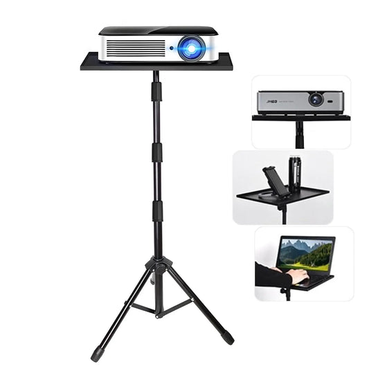 Projector Tripod Stand 15KG Load Capacity | Adjustable Height Laptop & Projector Stand with Tray | Foldable Heavy Duty Stand