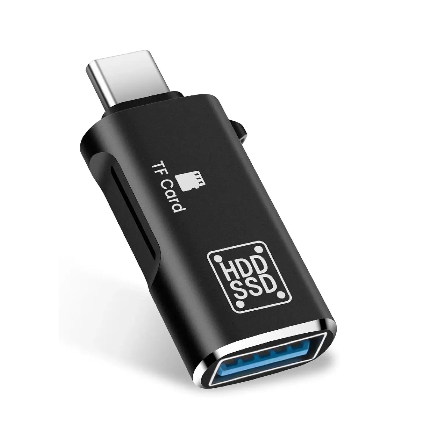 2-in-1 Type-C OTG Adapter with USB-A Female & TF Card Reader – 5Gbps USB-C to USB + MicroSD Card Adapter for Laptop, PC & Smartphones