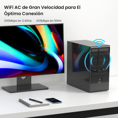 Tenda U10 AC650Mbps Dual-Band WiFi Dongle, Wireless USB Adapter, 6dBi Internal Antenna, (Black)