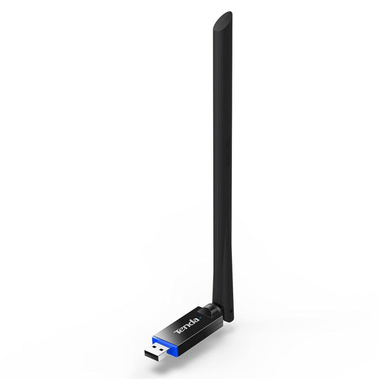 Tenda U10 AC650Mbps Dual-Band WiFi Dongle, Wireless USB Adapter, 6dBi Internal Antenna, (Black)