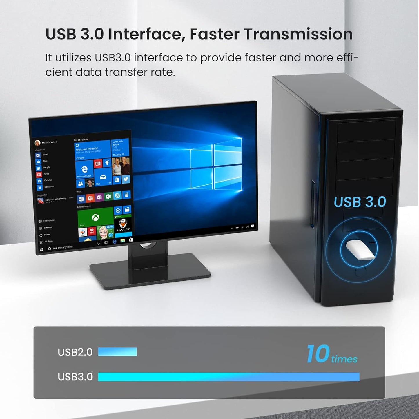 Tenda U18 AX1800 Wi-Fi 6 Dual Band USB 3.0 Wireless Adapter for PC Laptop Desktop, Only Compatible with Windows 11/10),(white)