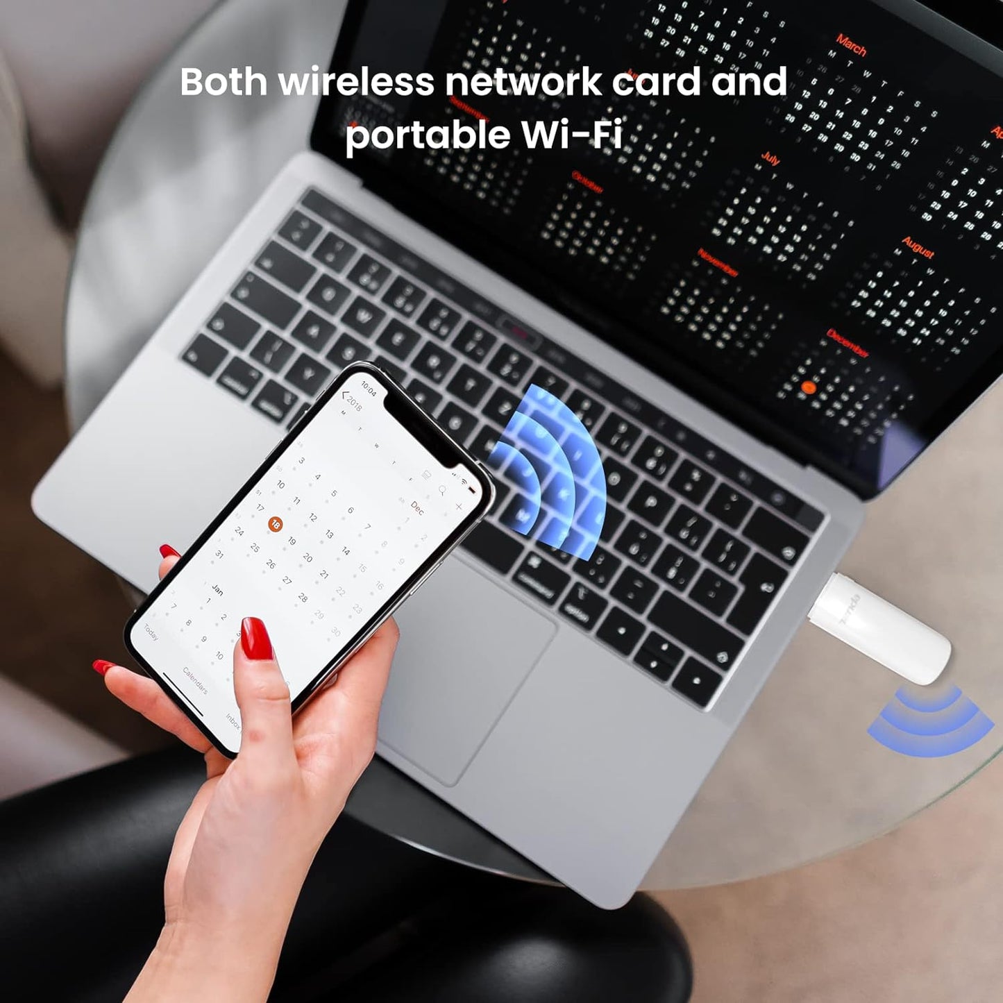 Tenda U18 AX1800 Wi-Fi 6 Dual Band USB 3.0 Wireless Adapter for PC Laptop Desktop, Only Compatible with Windows 11/10),(white)