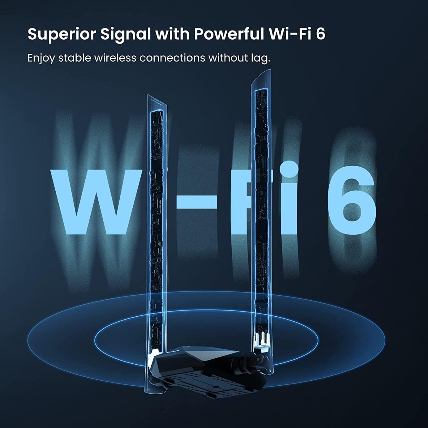 Tenda U18a AX1800 wifi6 Dual-band Wireless USB Adapter with External Anteena ,Supports Windows 11 & 10 Only (Black)