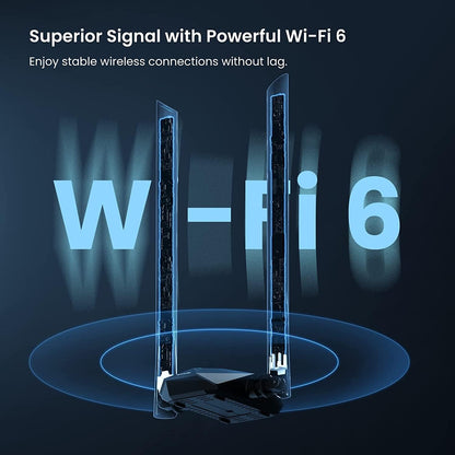 Tenda U18a AX1800 wifi6 Dual-band Wireless USB Adapter with External Anteena ,Supports Windows 11 & 10 Only (Black)