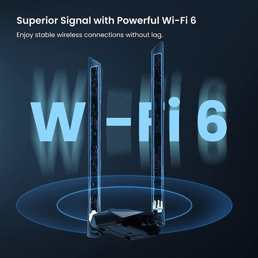 Tenda U18a AX1800 wifi6 Dual-band Wireless USB Adapter with External Anteena ,Supports Windows 11 & 10 Only (Black)