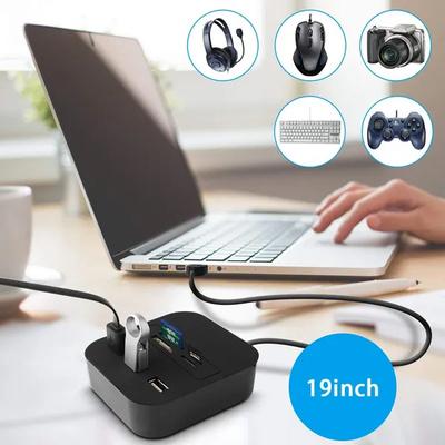 USB 2.0 Hub and All-in-One Card Reader | High-Speed Media Streaming Device | Multi-OS Compatible