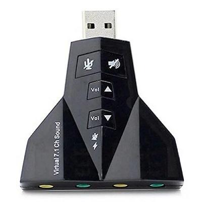 USB Sound 7.1Ch Jet | External Sound Card with Dual Stereo Output & Mic Input, Volume Control (Black)
