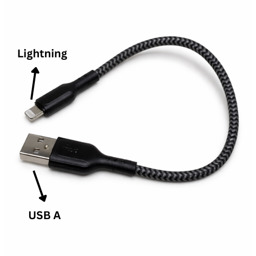 Power Bank Charging Cable ,USB Cable with Lightning Connector Short Cable for iPhone -20cm