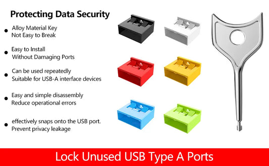 USB Port Blockers with Key | Protection Locks for Laptops, PCs, Gaming Devices & Tamper Protection