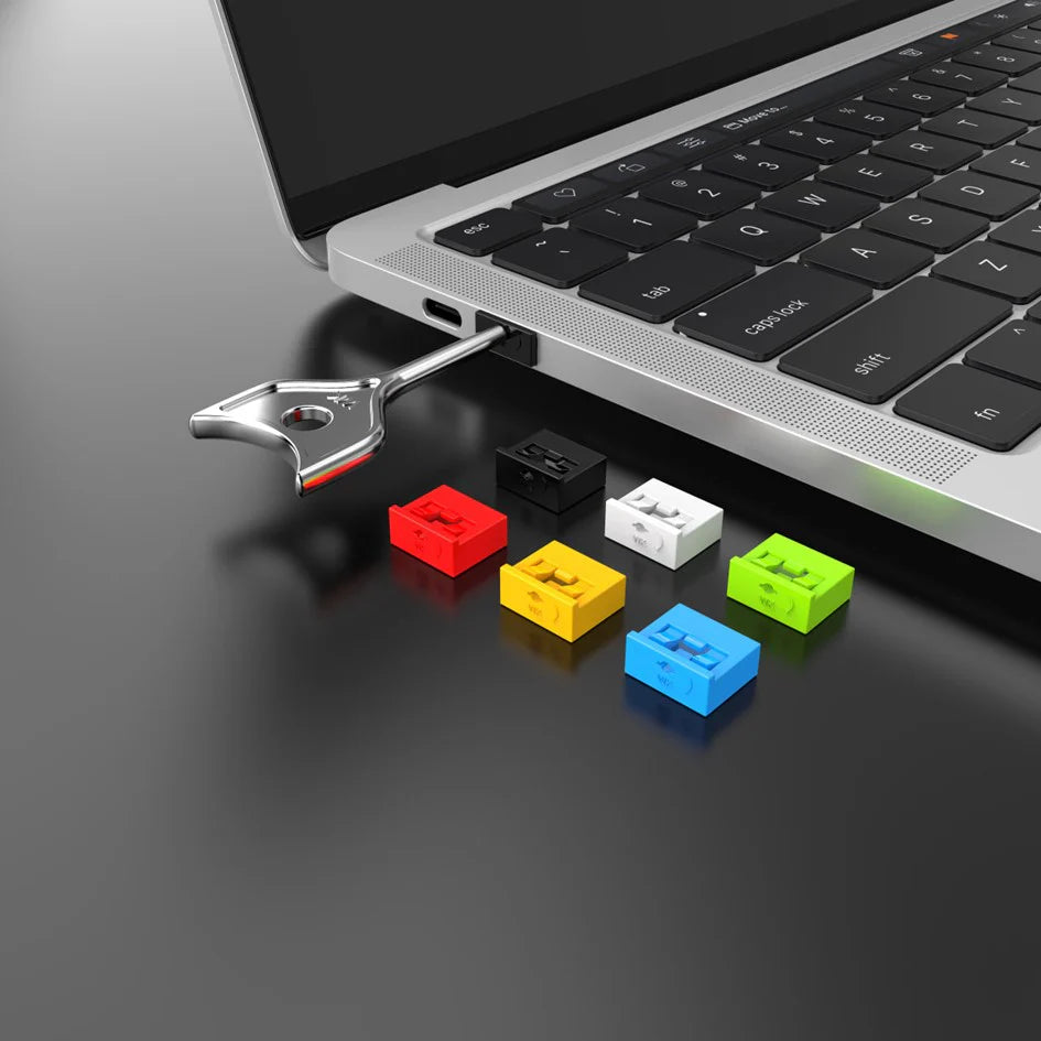 USB Port Blockers with Key | Protection Locks for Laptops, PCs, Gaming Devices & Tamper Protection