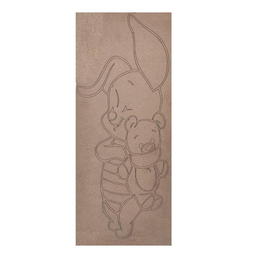 Pre Marked MDF Wooden Wall Hanging For DIY Painting Cutout 4mm Thickness (18 X 8" in) Wennie the Pooh